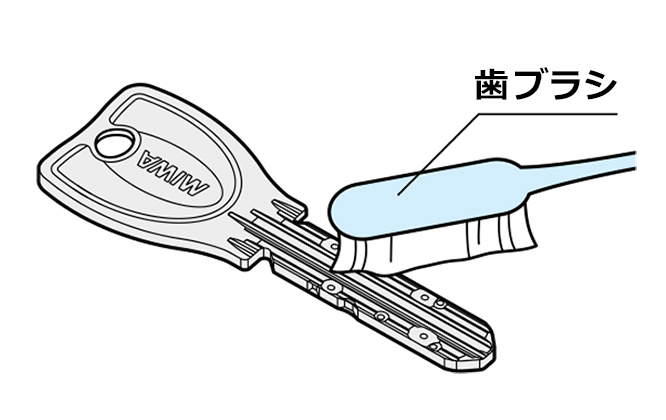 カギ（キー）の汚れを取り除く